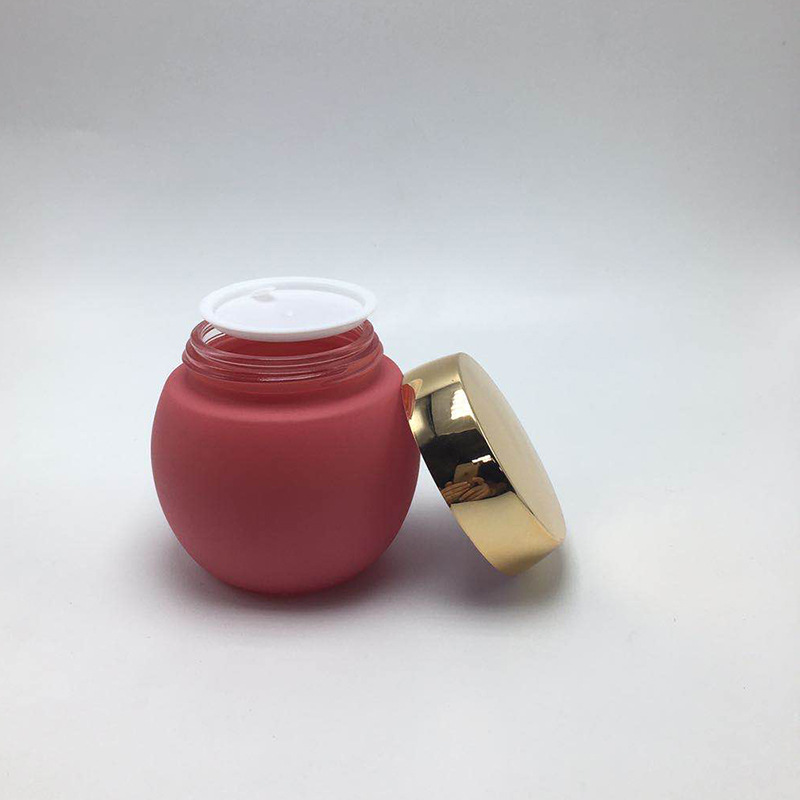 Glass face cream jar frosted clear blue costom colors glass container with gold silver cap 120ml 250ml cosmetic cream jar