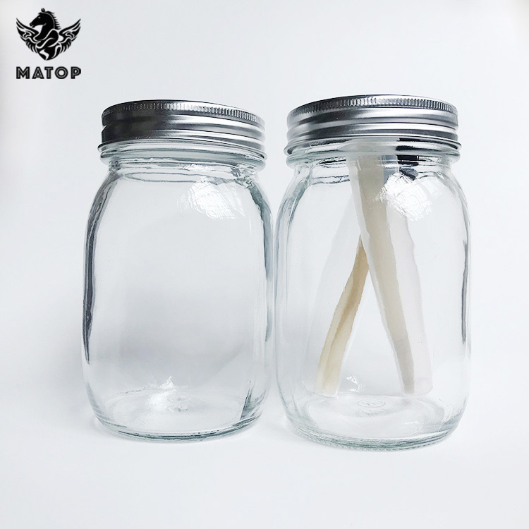 Glass factory sales big size jar 16oz for weed flower