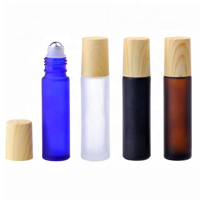 Glass gem roller ball bottle for essential oil 10ml frosted roll on bottle