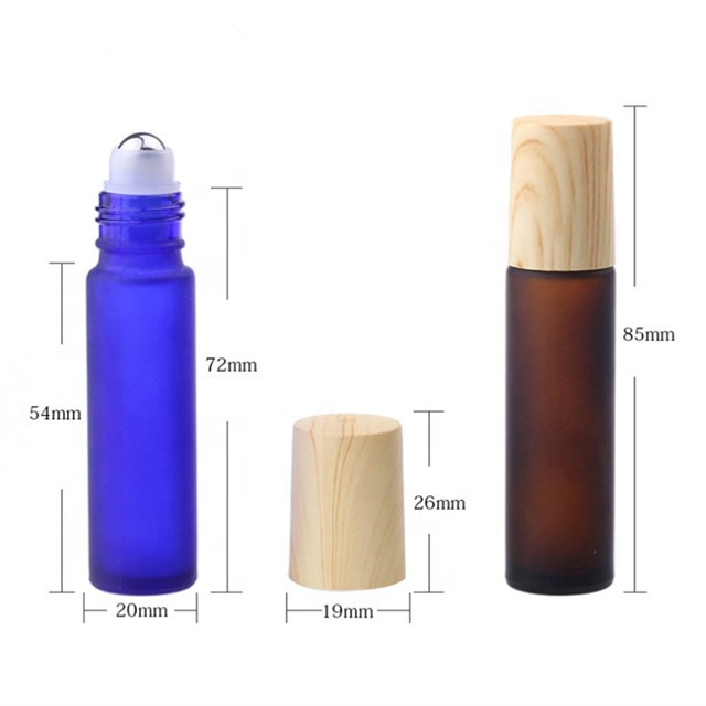 Glass gem roller ball bottle for essential oil 10ml frosted roll on bottle