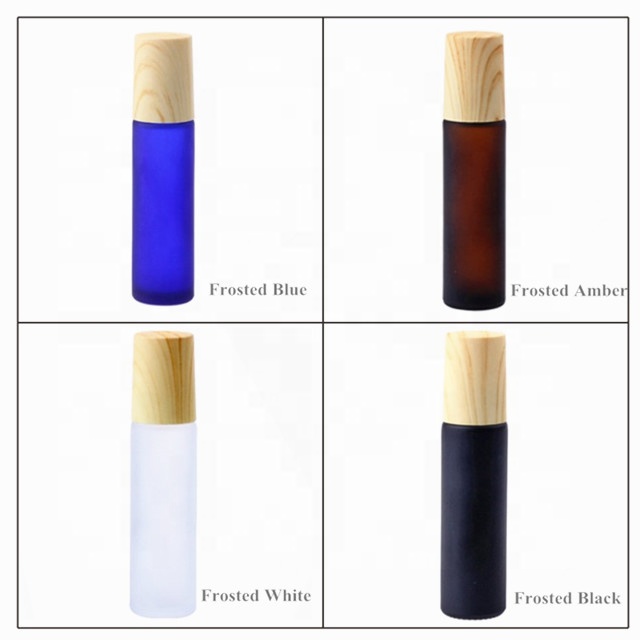 Glass gem roller ball bottle for essential oil 10ml frosted roll on bottle