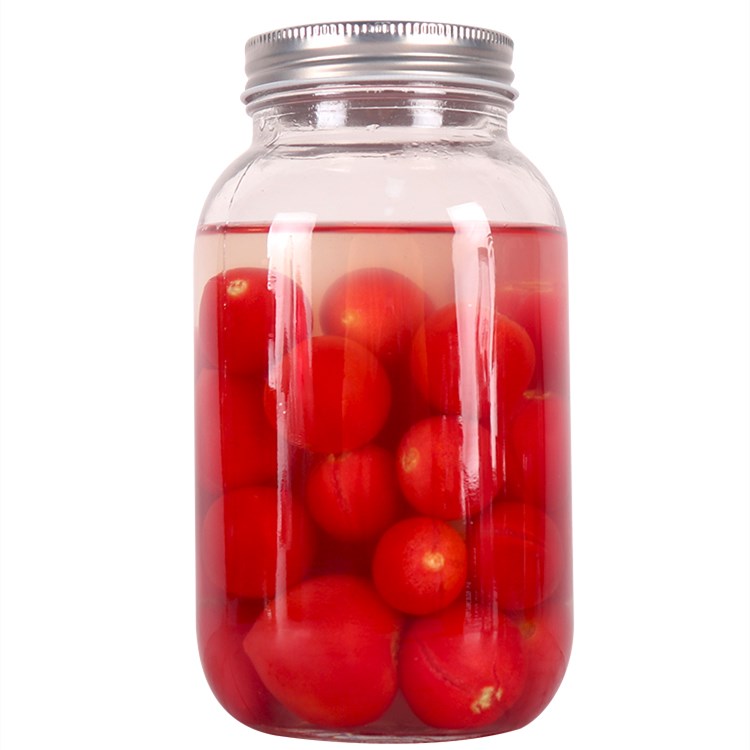 Glass jam sealed jar Yellow peach  empty jar with lid for steaming high temperature resistant food storage