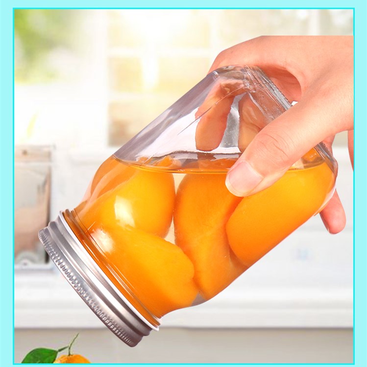 Glass jam sealed jar Yellow peach empty jar with lid for steaming high temperature resistant food storage