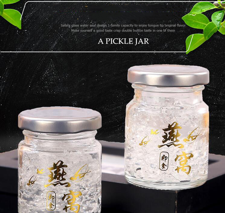 Glass jar supplier beautiful wholesale glass jars edible bird's nests soup storage bottle