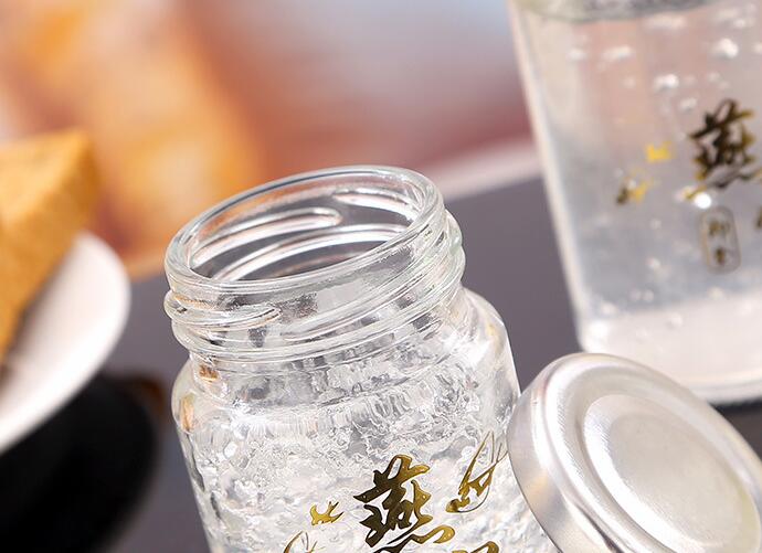 Glass jar supplier beautiful wholesale glass jars edible bird's nests soup storage bottle