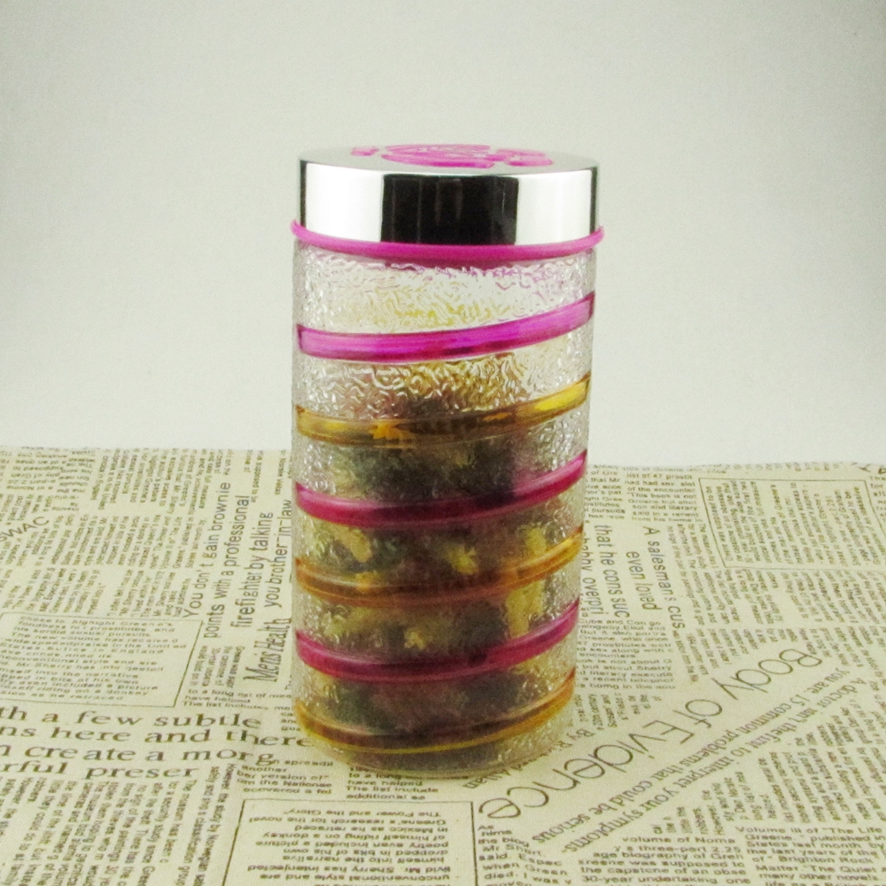 Glass jar with screw top lid for candy food