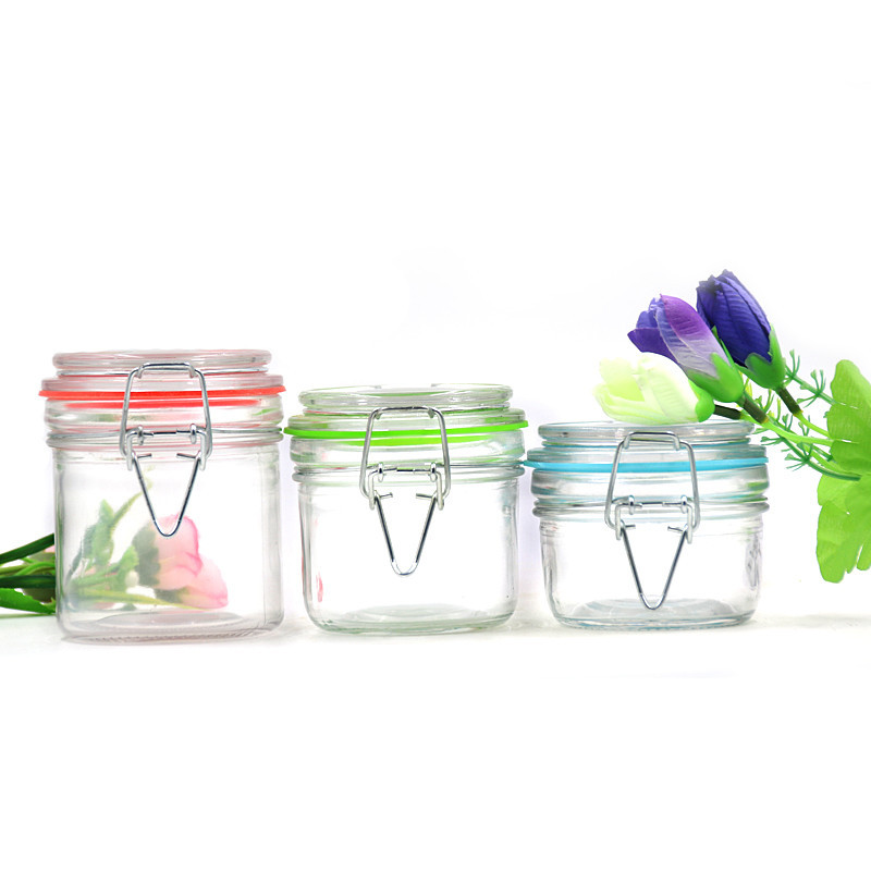 Glass jars air tight glass bottle food storage buckle sealed glass jars kitchen storage jars