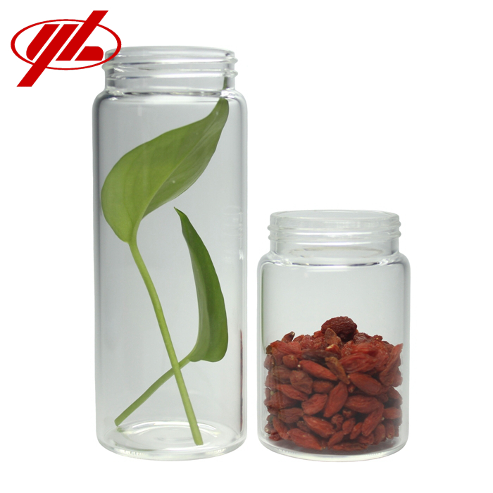 Glass jars and bottles with cap or cork