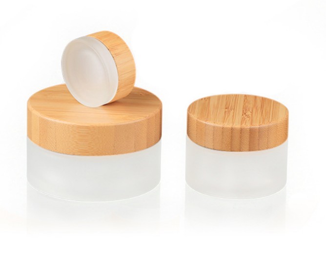Glass jars cosmetic cream jar with lids 20g 30g 50g 100g glass jar with bamboo lid