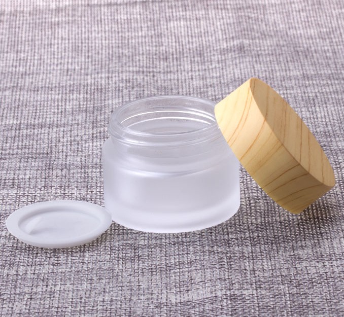 Glass jars cosmetic cream jar with lids 20g 30g 50g 100g glass jar with bamboo lid