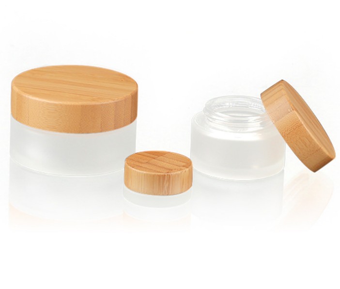 Glass jars cosmetic cream jar with lids 20g 30g 50g 100g glass jar with bamboo lid
