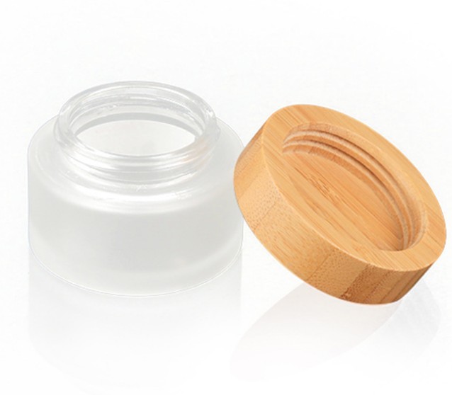 Glass jars cosmetic cream jar with lids 20g 30g 50g 100g glass jar with bamboo lid