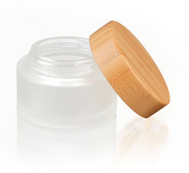 Glass jars cosmetic cream jar with lids 20g 30g 50g 100g glass jar with bamboo lid