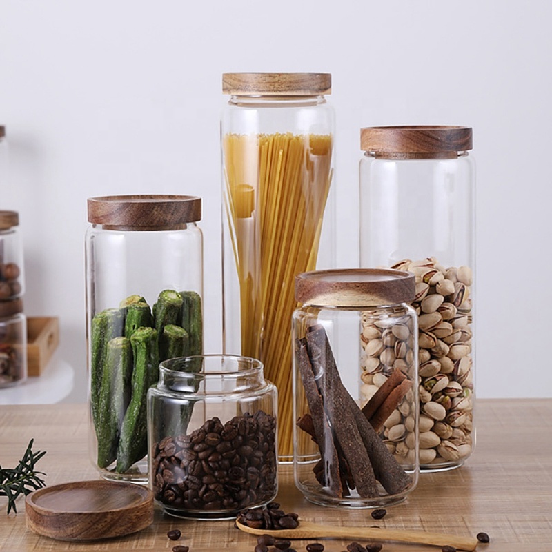 Glass jars with lid Glass Containers Pantry Organization and Storage, Cereal Canister