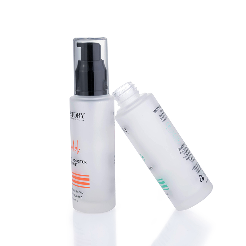 Glass luxury frosted cosmetic packaging skincare use lotion pump bottles MSDS approved 20ml 30ml 40ml 50ml 80ml 120ml