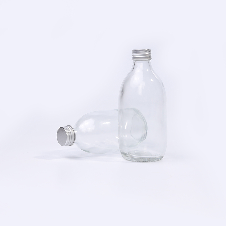 Glass material screen printing screw lid glass bottles for beverage 500 ml juice bottles