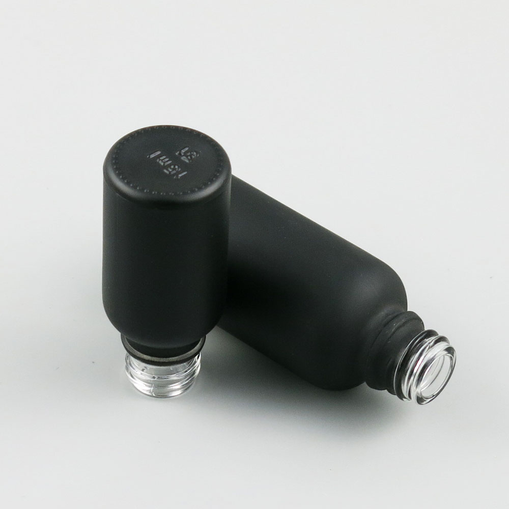 Glass matte black essential oil bottle for olive oil hair body massage oil e liquid container small vial 5 10 15 20 30 50 ml