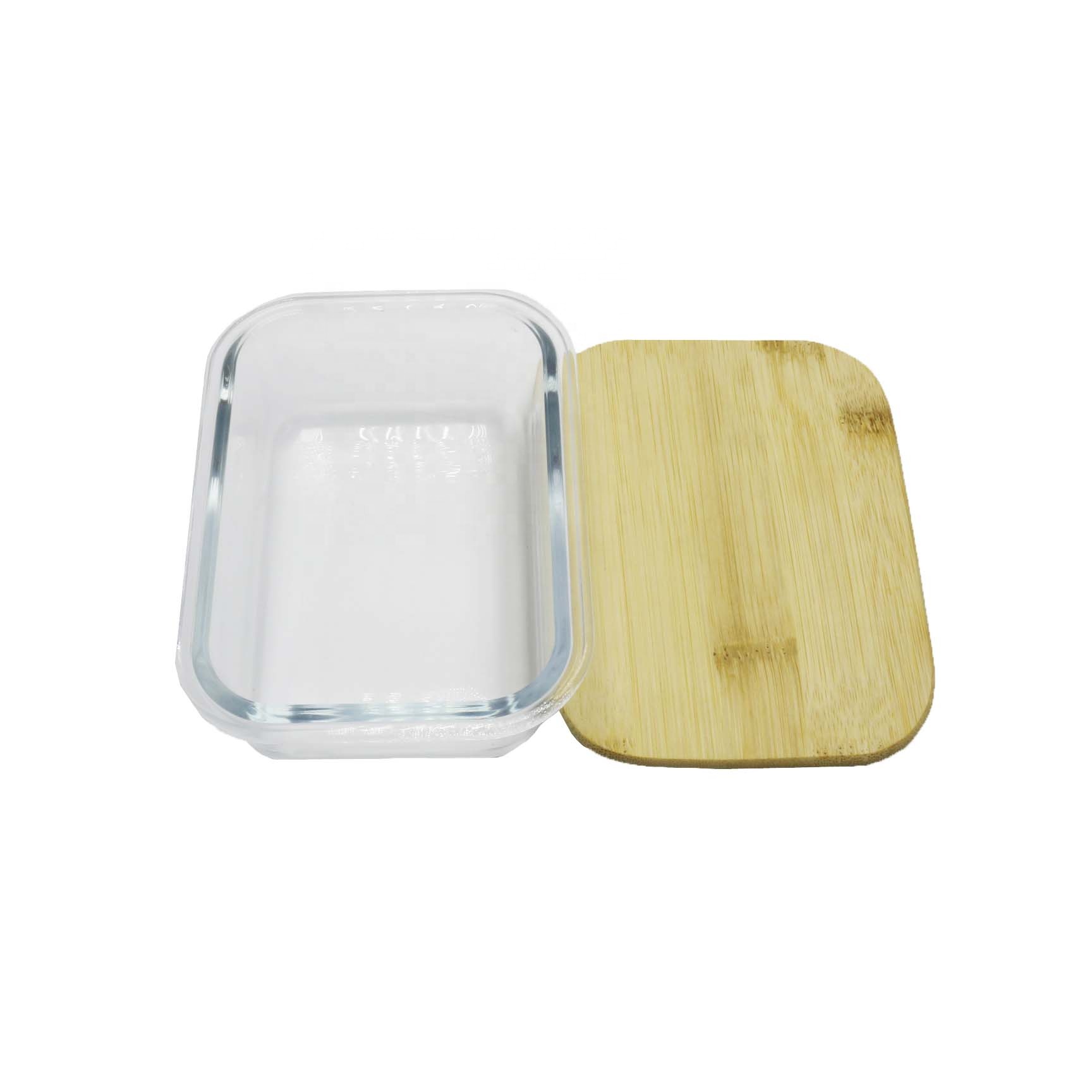 Glass meal prep containers food storage box with bamboo lid LB-CC16