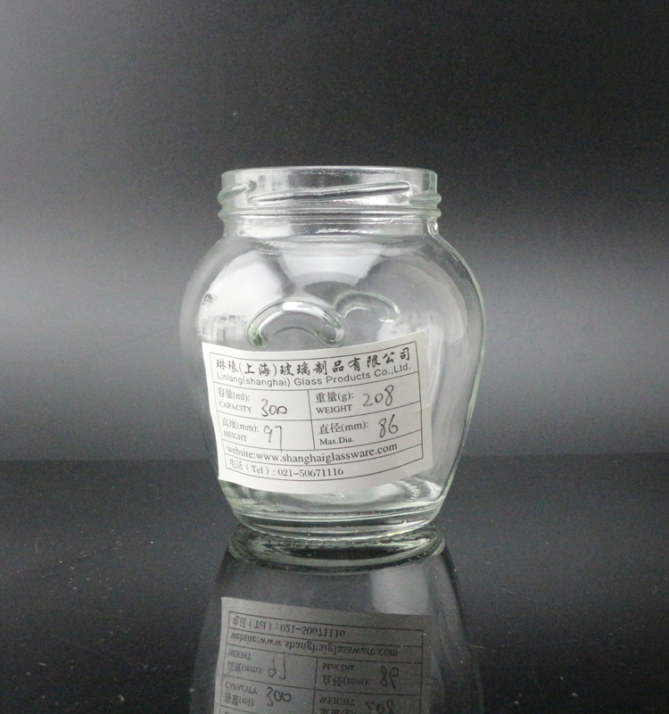 Glass orcio jars 314ml with 63mm lids