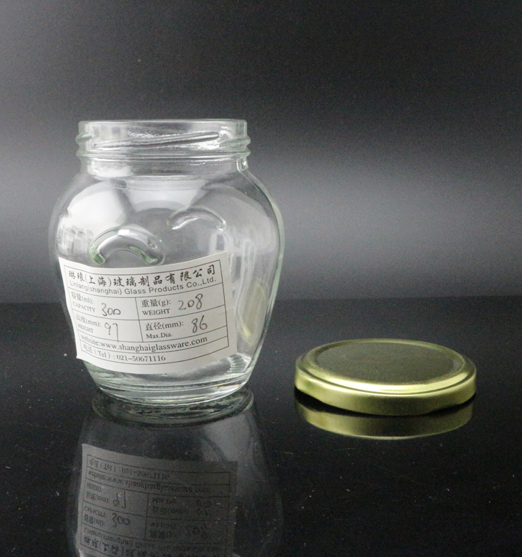 Glass orcio jars 314ml with 63mm lids