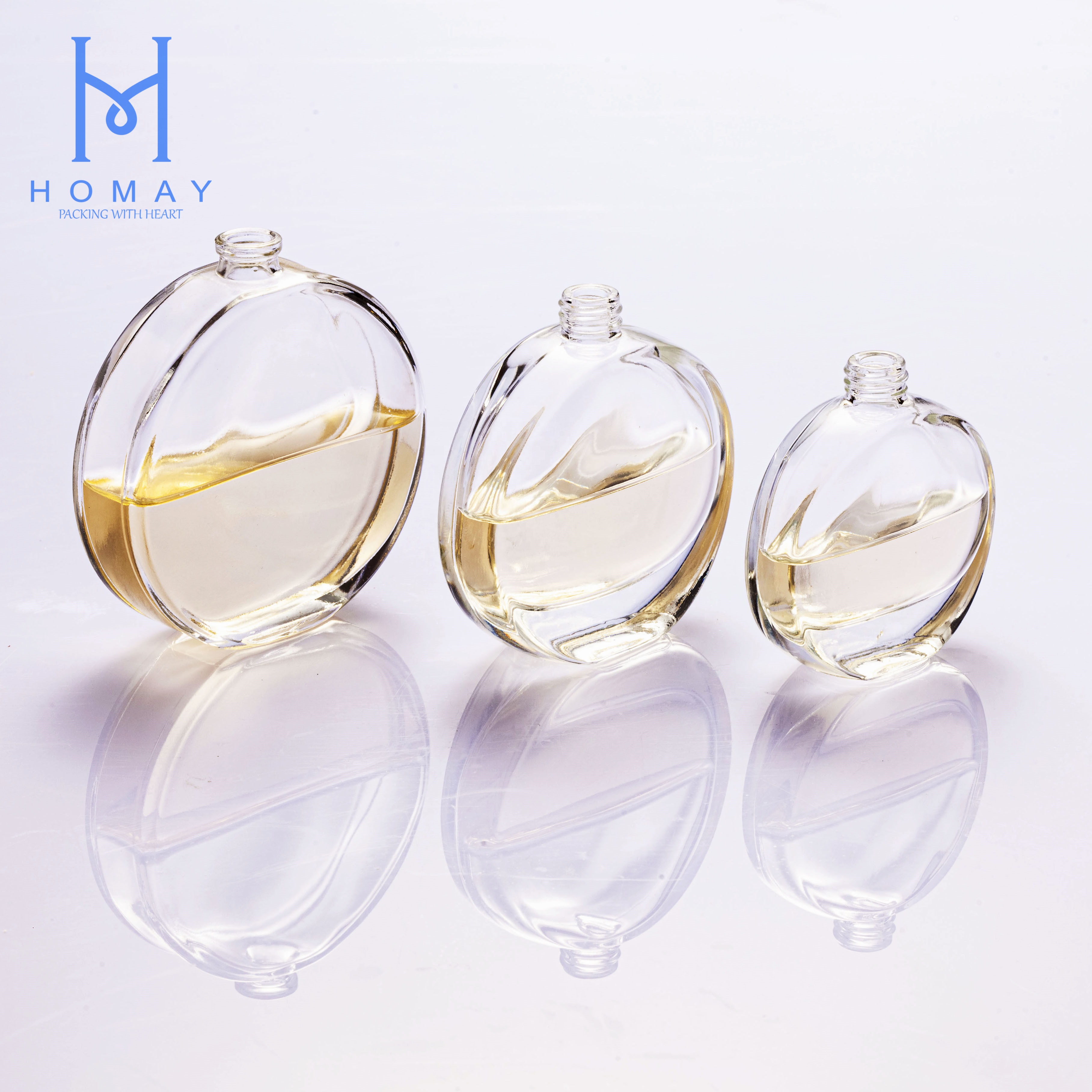 Glass perfume bottle round square luxury bottle