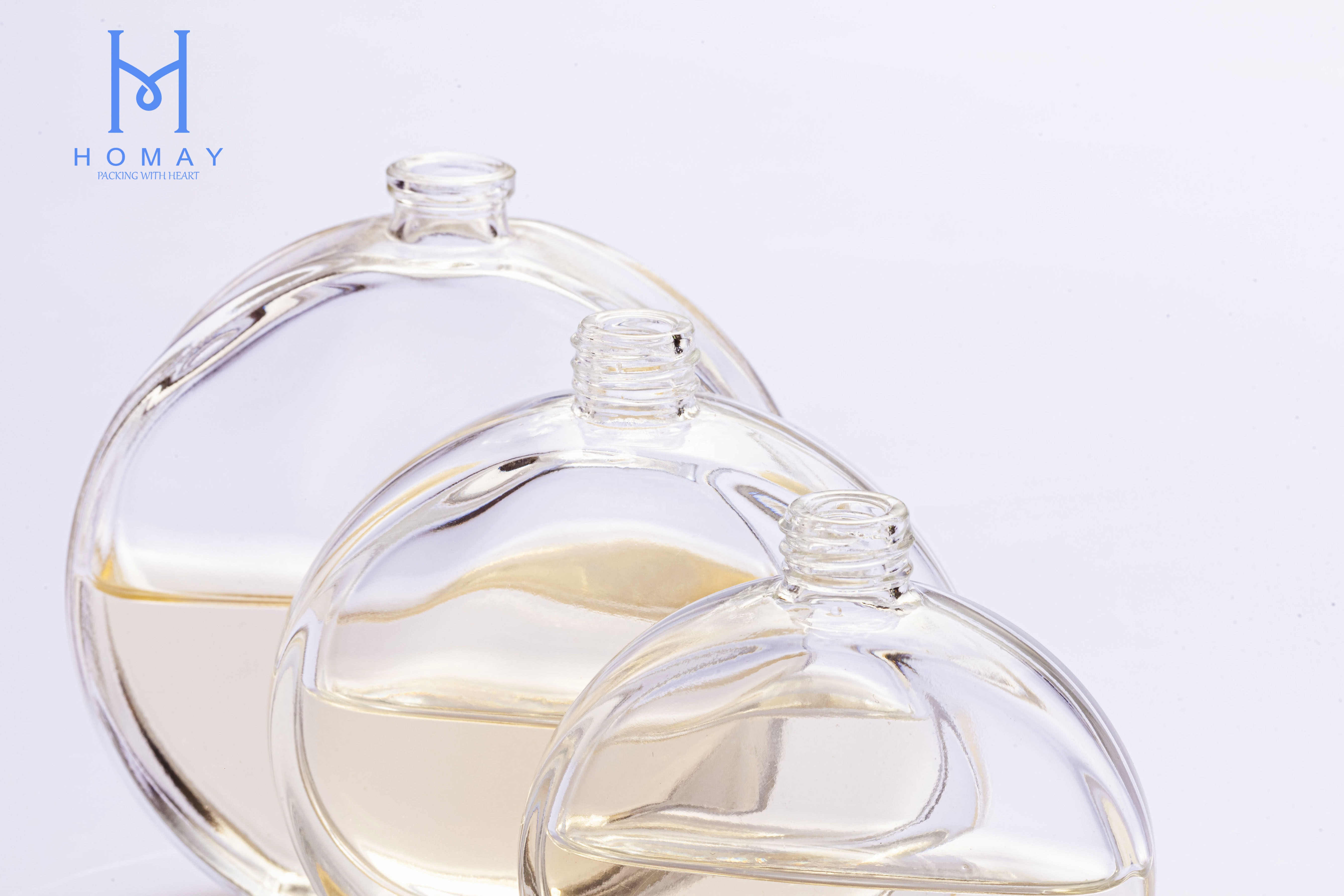 Glass perfume bottle round square luxury bottle