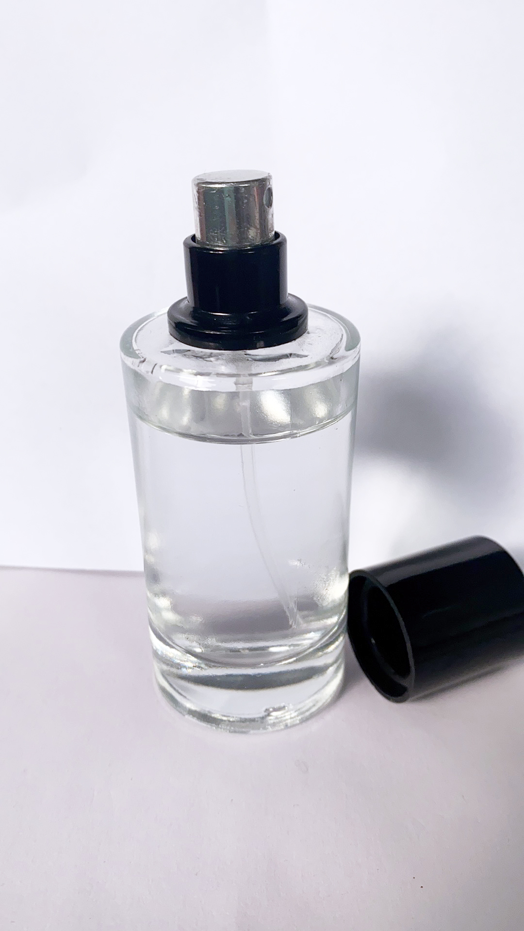 Glass perfume bottle square clear glass bottle luxury magnetic cap