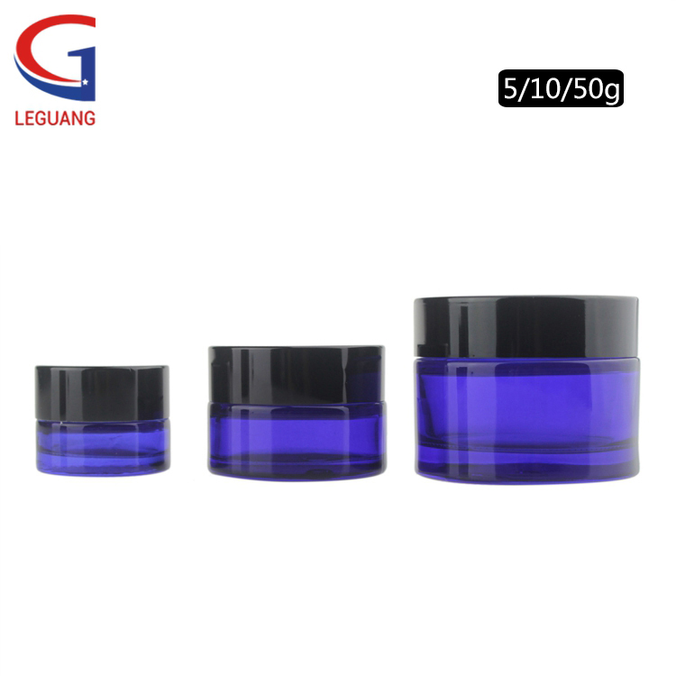 Glass pot factory decorative amber colored wide mouth small cosmetic glass jars