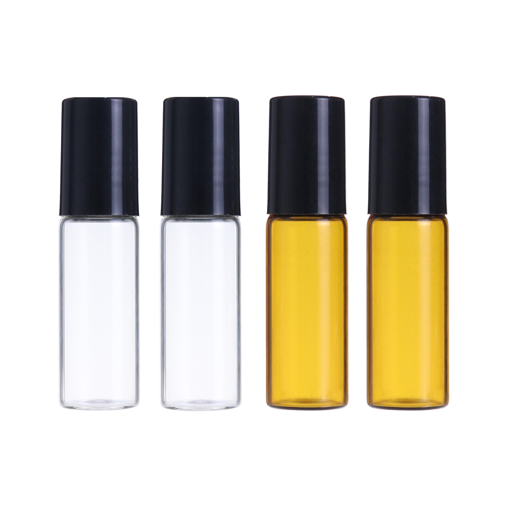 Glass roll on bottles matte 5ml 10ml amber clear black empty glass perfume tester roller botols with stainless/glass roller ball