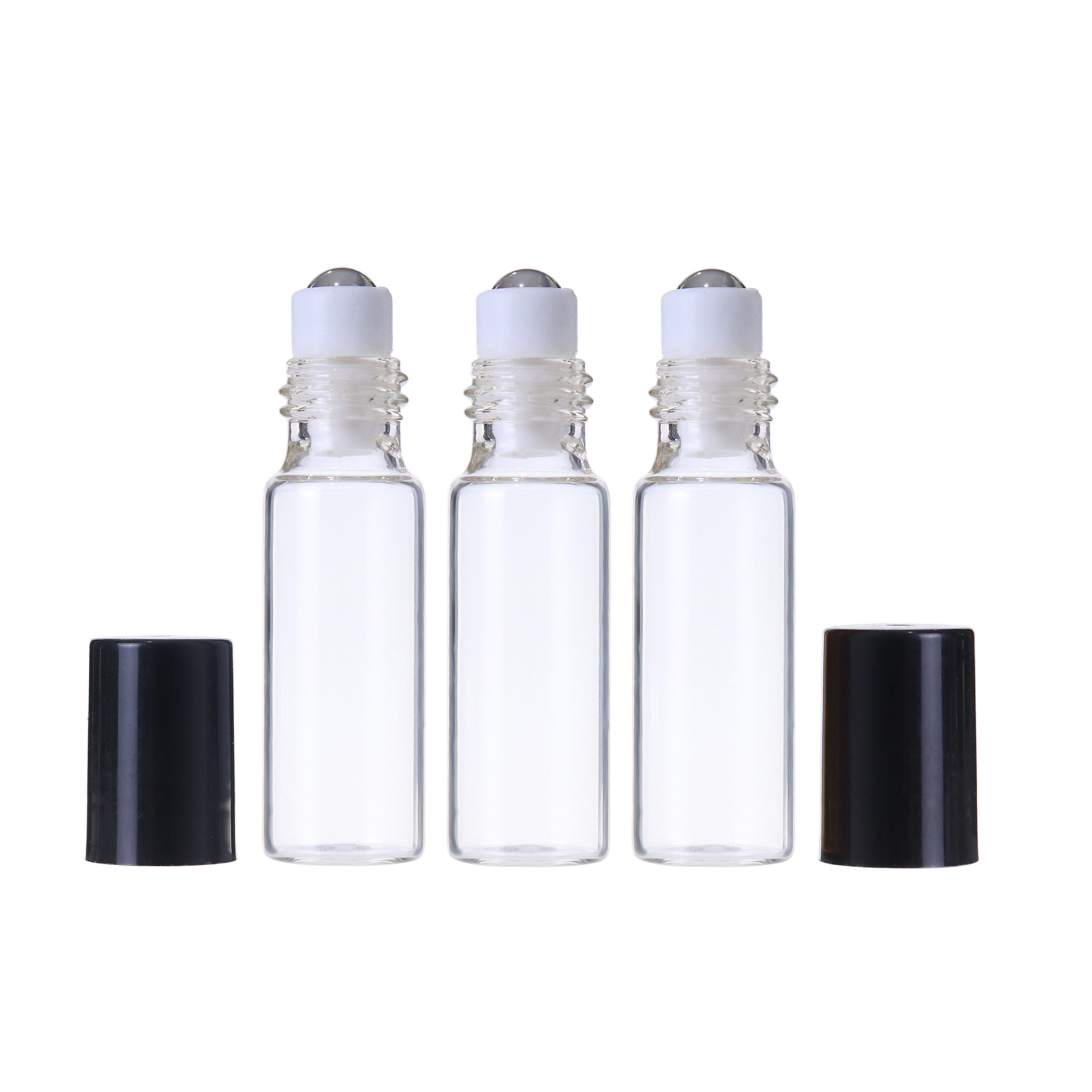 Glass roll on bottles matte 5ml 10ml amber clear black empty glass perfume tester roller botols with stainless/glass roller ball