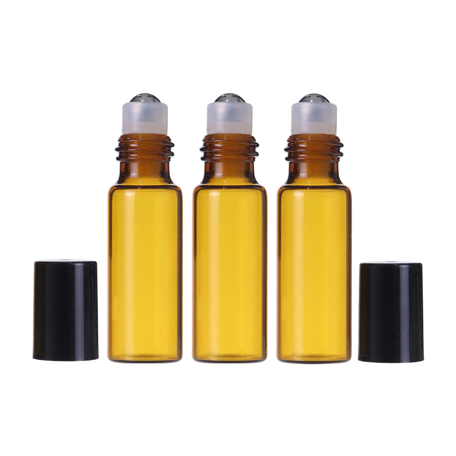 Glass roll on bottles matte 5ml 10ml amber clear black empty glass perfume tester roller botols with stainless/glass roller ball