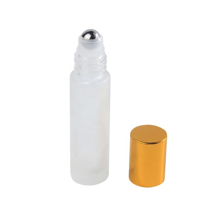 Glass roller bottle with gold lid 15 ml clear roll on bottle 10ml