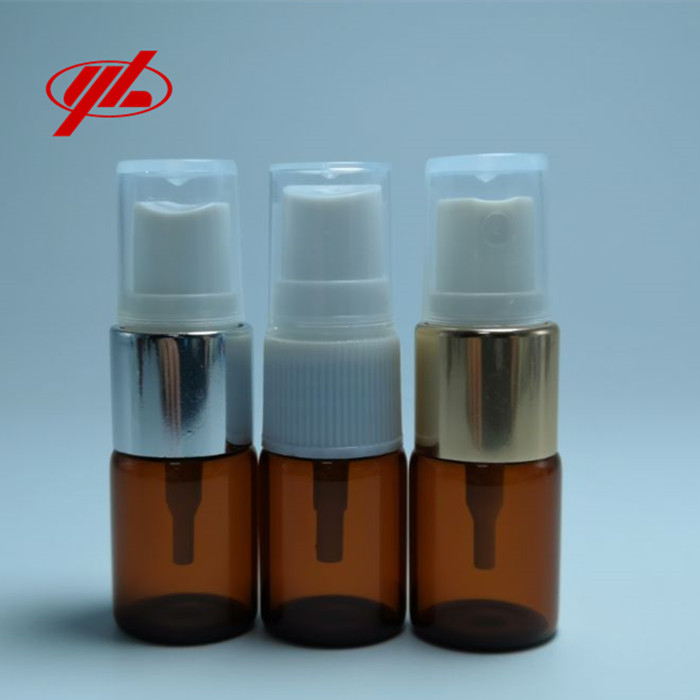Glass sample bottle with spray