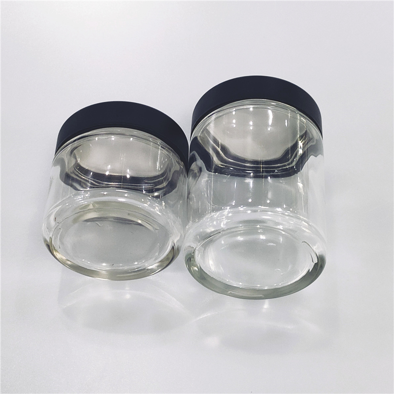 Glass sealed jar 3oz glass jar child resistant cbd hemp flower storage tamper evident containers child proof tamper cap bottle