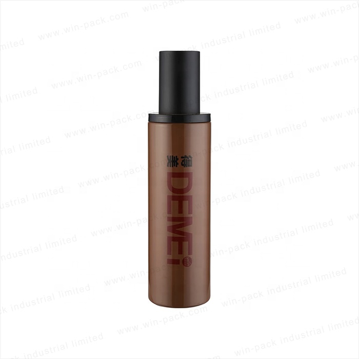 Glass solid brown color lotion bottle and jar round shape tall glass container flat shoulder 100ml 50g glass jar