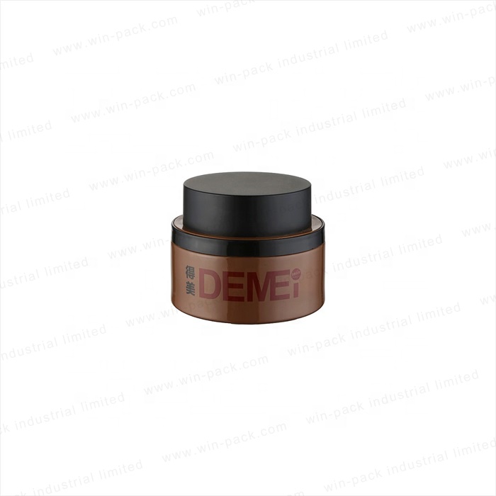 Glass solid brown color lotion bottle and jar round shape tall glass container flat shoulder 100ml 50g glass jar
