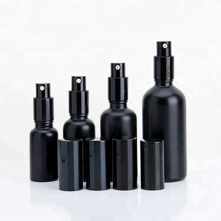 Glass spray bottles wholesale painting black glass dropper bottle with dropper