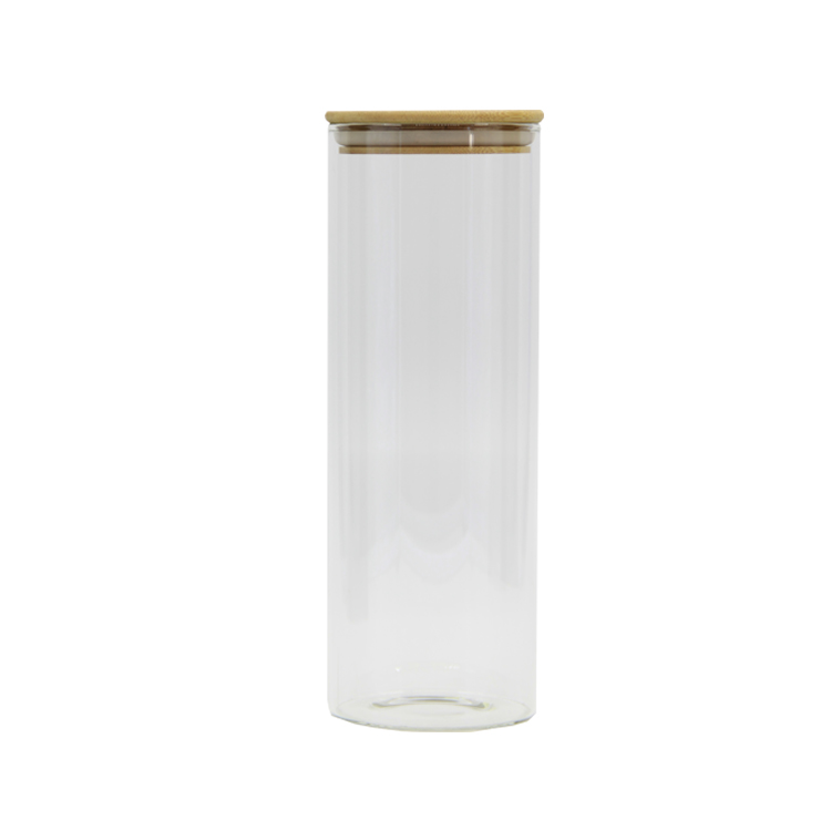 Glass storage container mason jar with bamboo lid glass jar