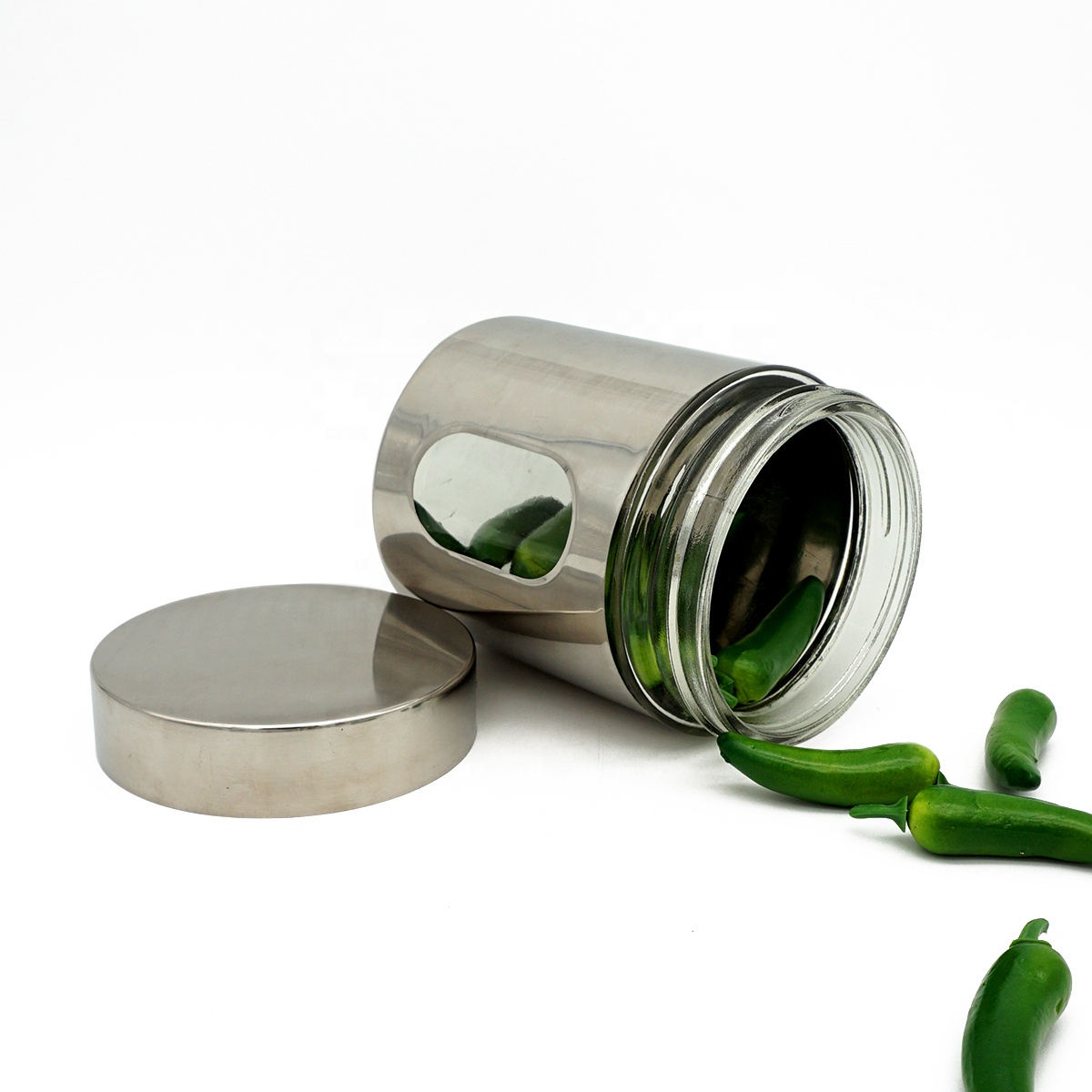 Glass storage jar food wholesale 700ml household stainless steel skin glass jar with lid