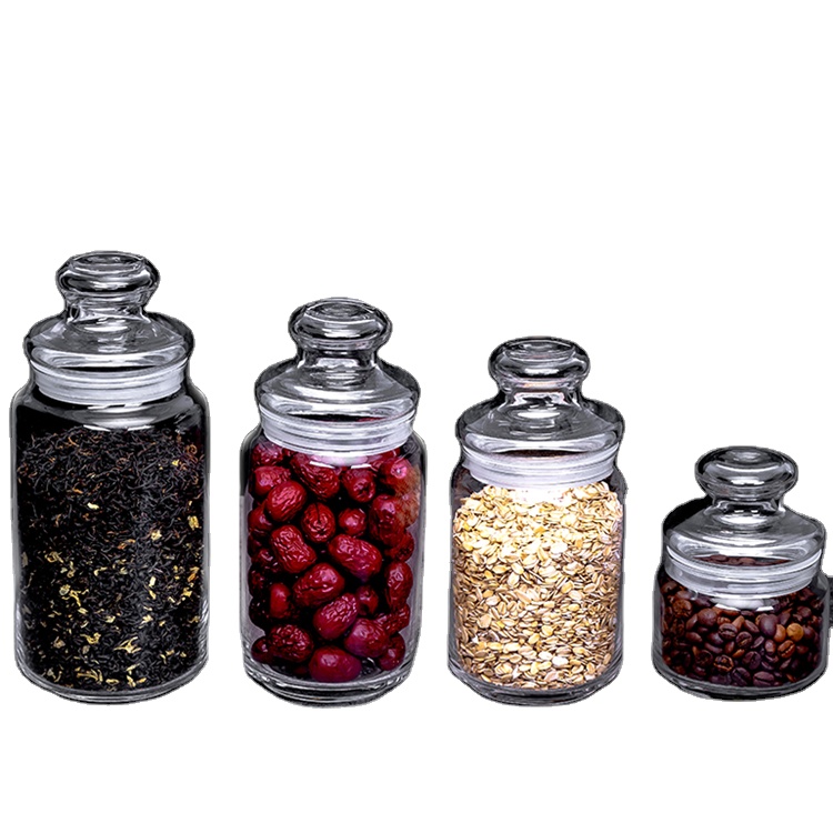 Glass tea transparent bottle storage canister Grain storage glass canister