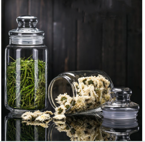 Glass tea transparent bottle storage canister Grain storage glass canister
