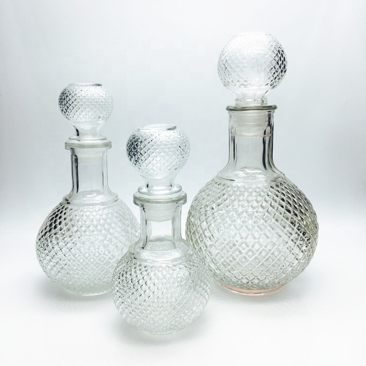 Glass whisky wine decanter with glass cap 250ml 500ml 1L