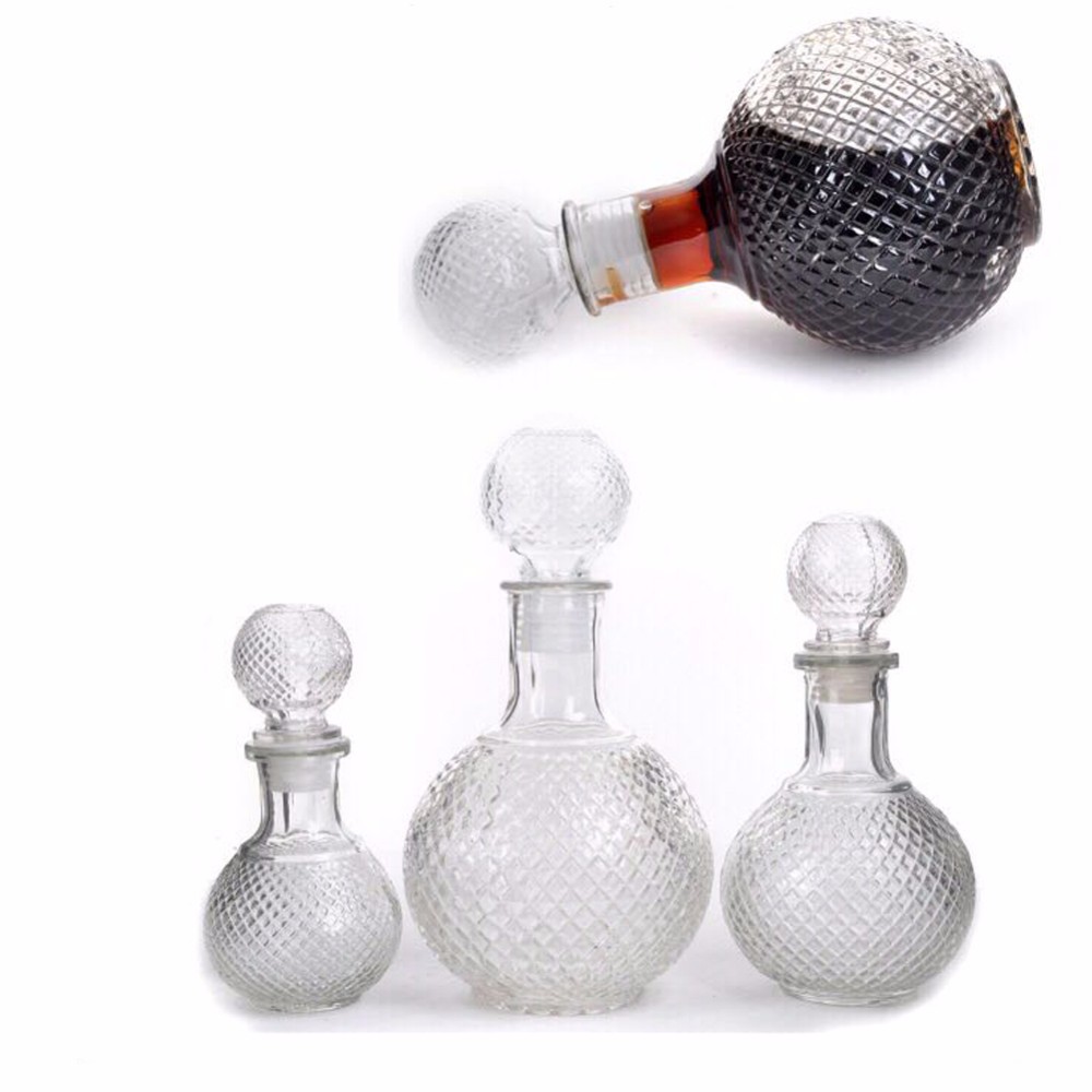 Glass whisky wine decanter with glass cap 250ml 500ml 1L