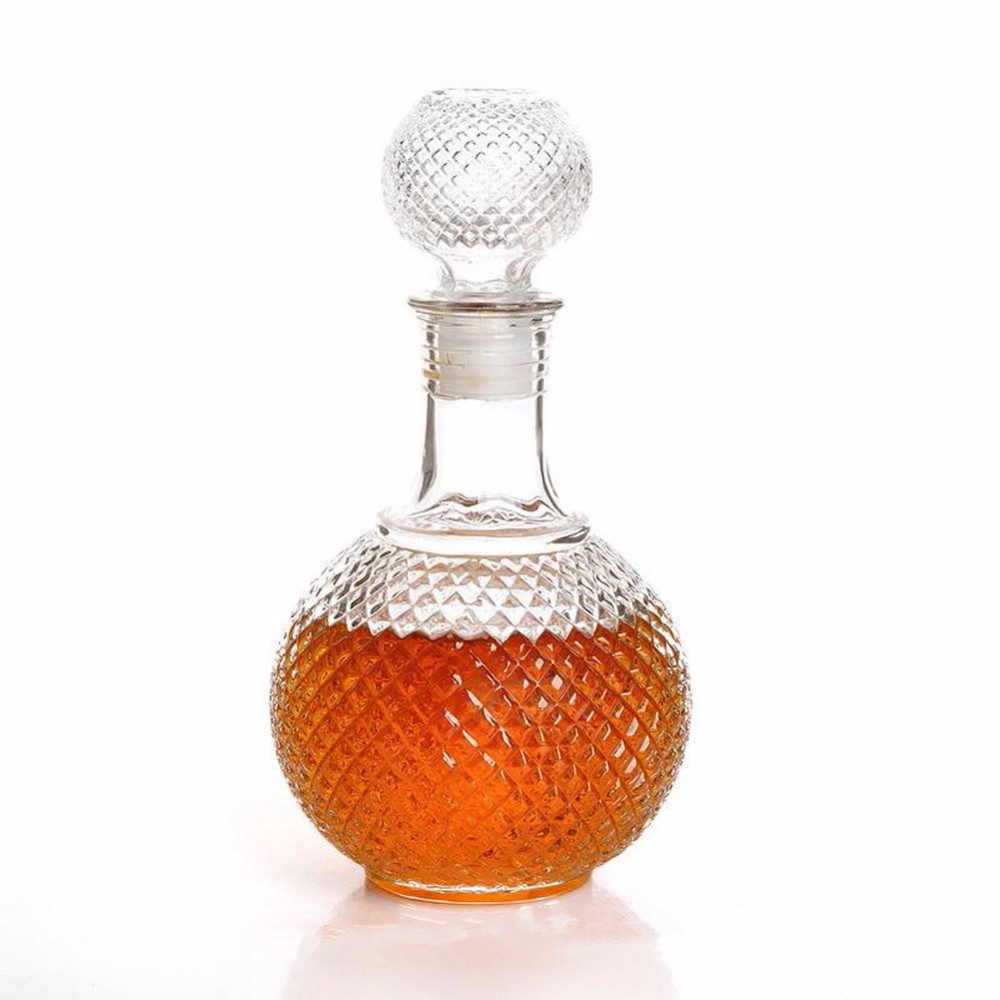 Glass whisky wine decanter with glass cap 250ml 500ml 1L