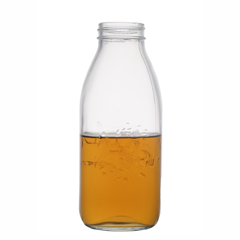 Glassware Factory Customize Bulk Sale Empty Flint Embossed 1000ml Glass Jars Suppliers