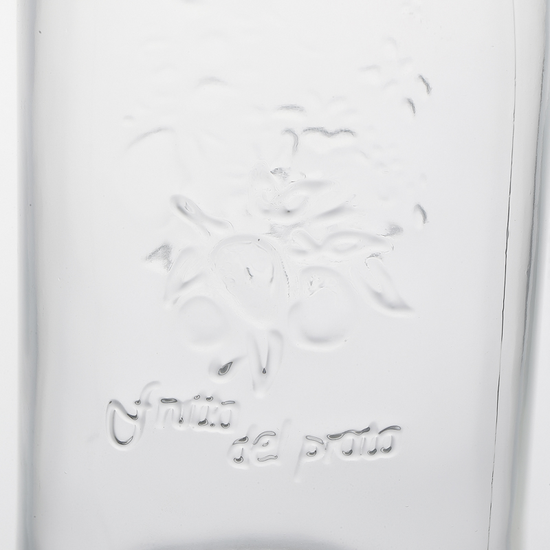 Glassware Factory Customize Bulk Sale Empty Flint Embossed 1000ml Glass Jars Suppliers