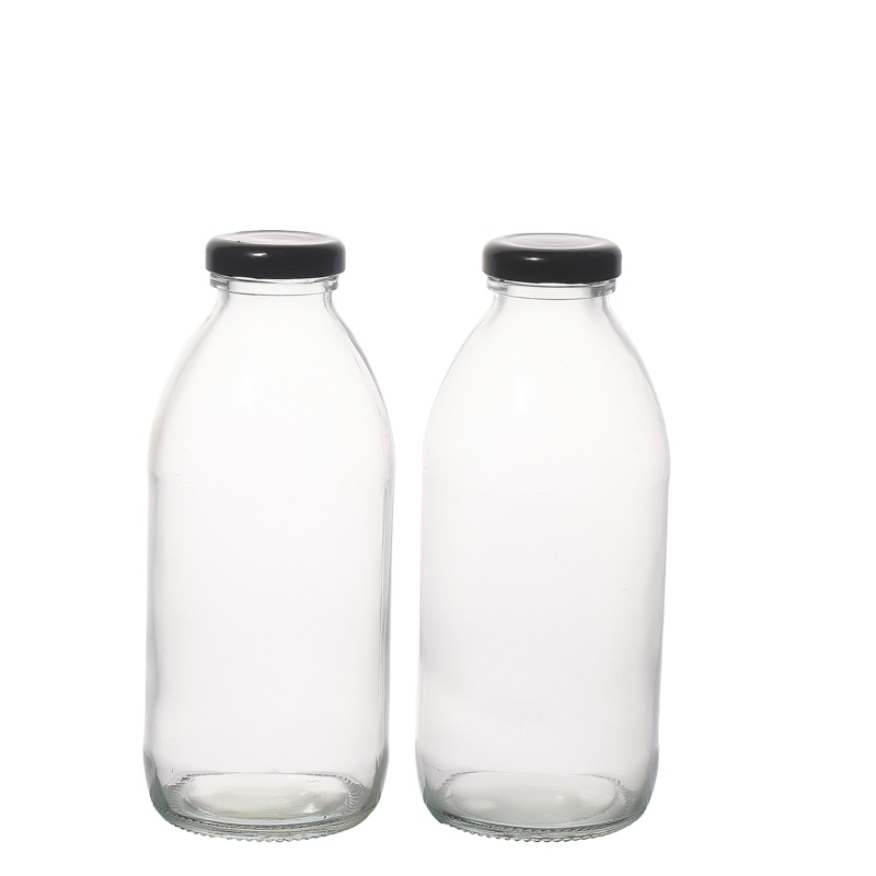 Glassware Factory Customize Hot Selling Round 500ml Glass Bottle Drinking in Bulk