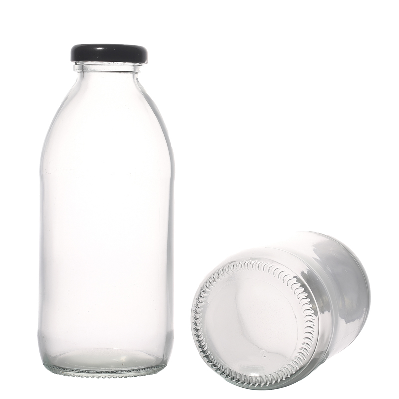 Glassware Factory Customize Hot Selling Round 500ml Glass Bottle Drinking in Bulk