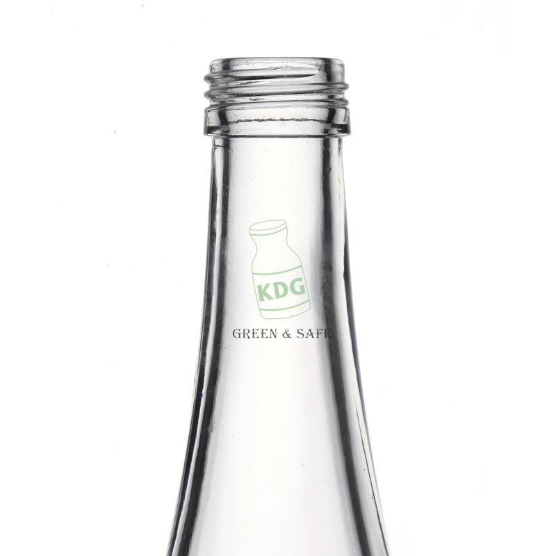 Glassware Factory Lead Free Transparent Screw Top Customizable Glass Water Bottle