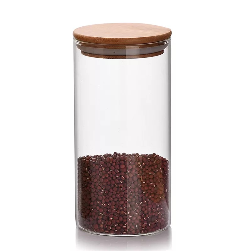 Glassware Factory Supplier High Borosilicate Food Glass Jars with Bamboo Lid